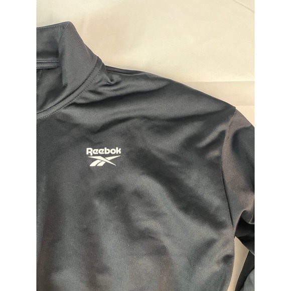 Reebok XS Jacket Black Full Zip Up Track Lightweight Sportswear Athletic - Picture 1 of 8